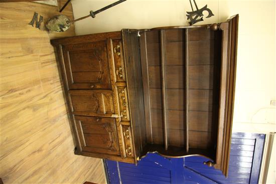 An 18th century oak dresser, W.5ft 3in.